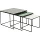 KARE DESIGN Marble East Coast Satztische – Grün/Schwarz/Weiß-Marmor und Stahl (3/Set) (Eingestellt)