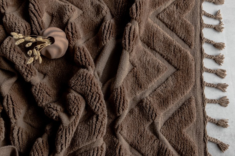 VIND COLLECTION Dahliaull-teppe, rektangulrt - brun nougatull (400x300)