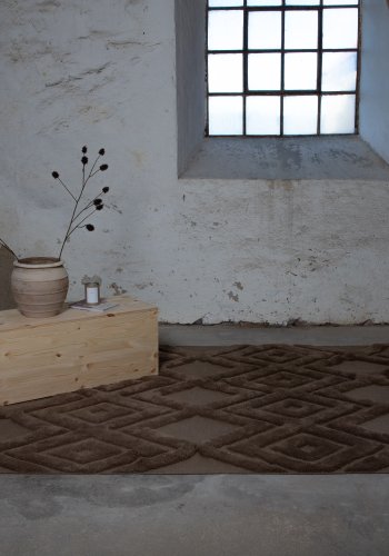 VIND COLLECTION Dahliaull-teppe, rektangulrt - brun nougatull (300x200)