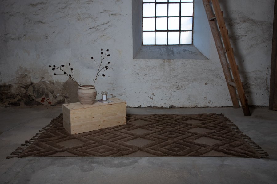 VIND COLLECTION Dahliaullteppe, rektangulrt - brun nougatull (230x160)