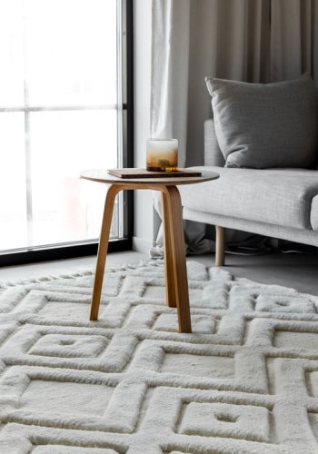 VIND COLLECTION Dahliawool teppe, rektangulrt - hvit ull (300x200)