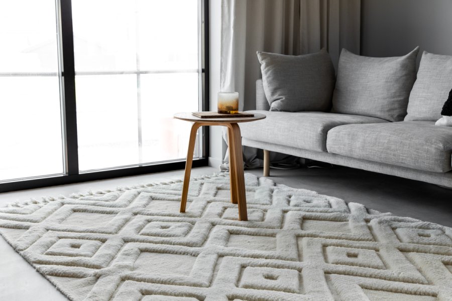 VIND COLLECTION Dahliawool teppe, rektangulrt - hvit ull (300x200)