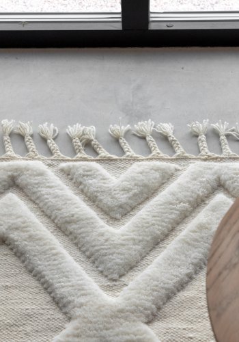 VIND COLLECTION Dahliawool teppe, rektangulrt - hvit ull (300x200)