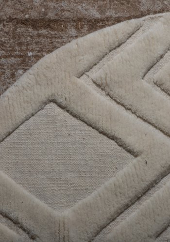 VIND COLLECTION Dahliawool teppe, rundt - hvit ull (200)