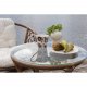 VENTURE DESIGN Wera loungest, m. 2 havestole og 1 havebord - offwhite hynder, glas og brun rattan