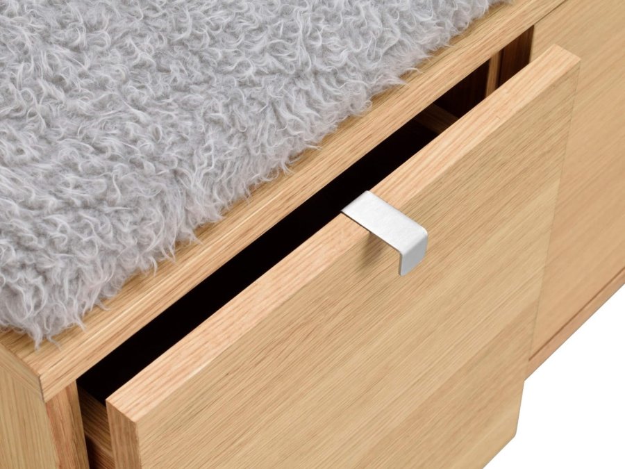 ROWICO Confetti bnk - olieret eg/lysegr stofhynde, m. 2 skuffer