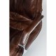 KARE DESIGN Cigar Lounge kontorstol - brunt koskind/aluminium, m. armln og hjul