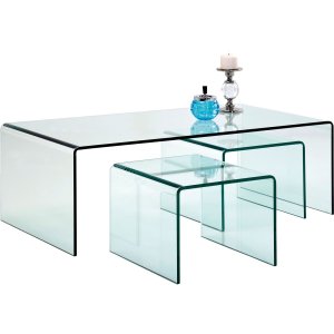 KARE DESIGN Clear Club sofabord - glas (3/st)