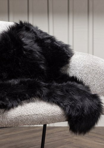 VENTURE DESIGN Katy Teppe Katy Polyester Fake Fur - 60*90- -Rektangulr-Sort