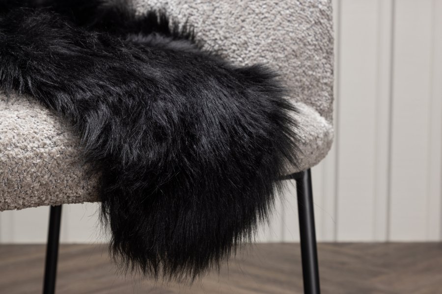 VENTURE DESIGN Katy Teppe Katy Polyester Fake Fur - 60*90- -Rektangulr-Sort