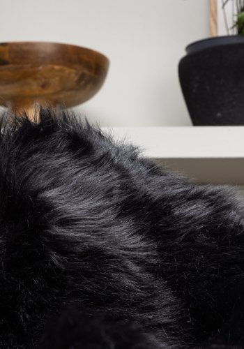 VENTURE DESIGN Katy Teppe Katy Polyester Fake Fur - 60*90- -Rektangulr-Sort