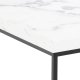 ACT NORDIC Barossa Couchtisch, quadratisch – weißes Papier, Carrara-Marmoroptik und schwarzer Stahl (60x60)