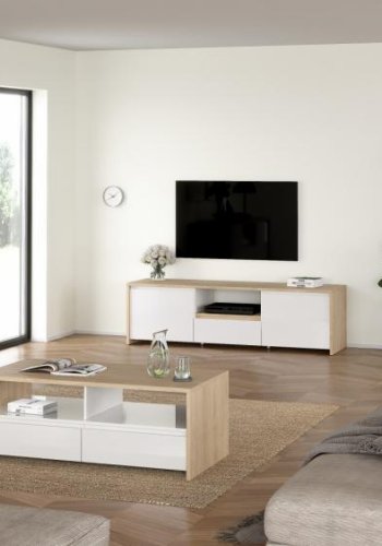 TVILUM Next TV-reol 1 skydelge + 1 lge + 2 skuffer