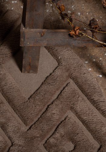 VIND KOLLEKSJON Dahliaull-teppe, rundt - brun nougatull (200)