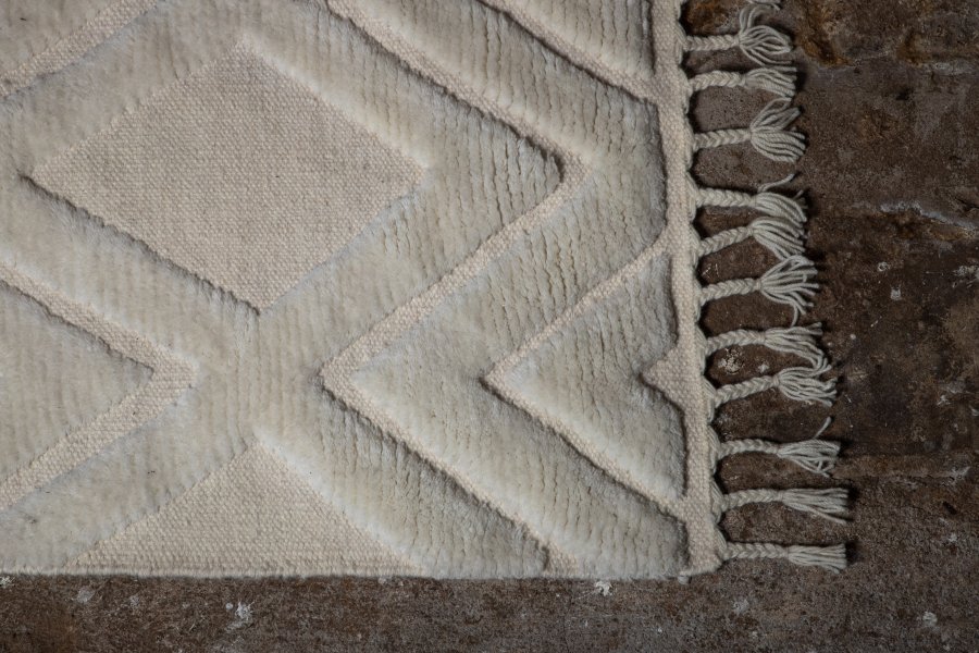 VIND COLLECTION Dahliawool teppe, rektangulrt - hvit ull (400x300)