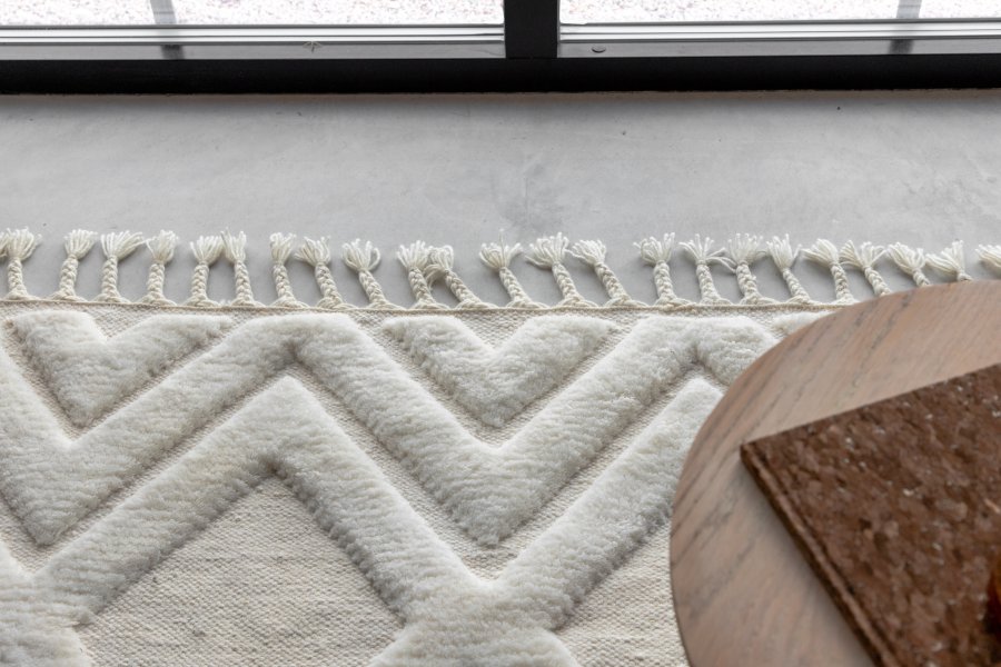 VIND COLLECTION Dahliawool teppe, rektangulrt - hvit ull (400x300)