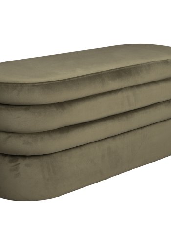 DUTCHBONE Aditi benk, oval - grnn polyester (93x35)