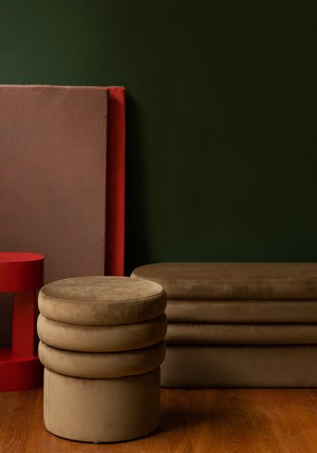 DUTCHBONE Aditi Bank, oval – braunes Polyester (93x35)