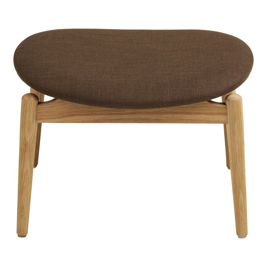 HOUSE NORDIC Olvera fotpall, rektangul&auml;r - brun polyester och naturlig ek (53,5x48)