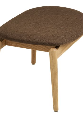 HOUSE NORDIC Olvera fotpall, rektangul&auml;r - brun polyester och naturlig ek (53,5x48)