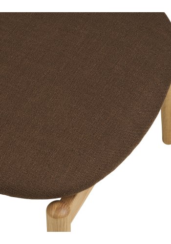 HOUSE NORDIC Olvera fotpall, rektangul&auml;r - brun polyester och naturlig ek (53,5x48)