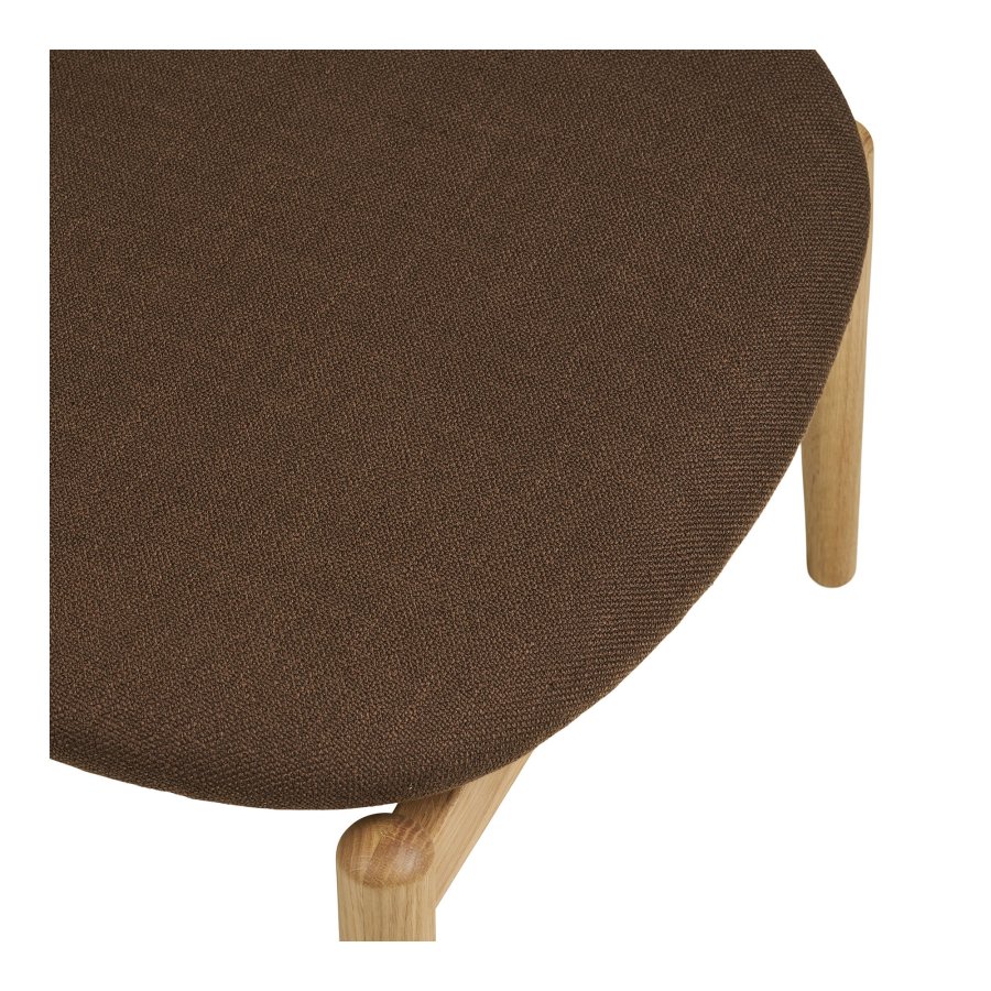 HOUSE NORDIC Olvera fotpall, rektangul&auml;r - brun polyester och naturlig ek (53,5x48)