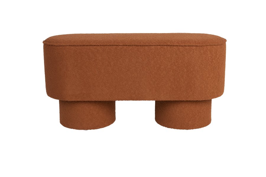 WHITE LABEL LIVING Marcos benk, oval - rdbrun polyester (93x35)