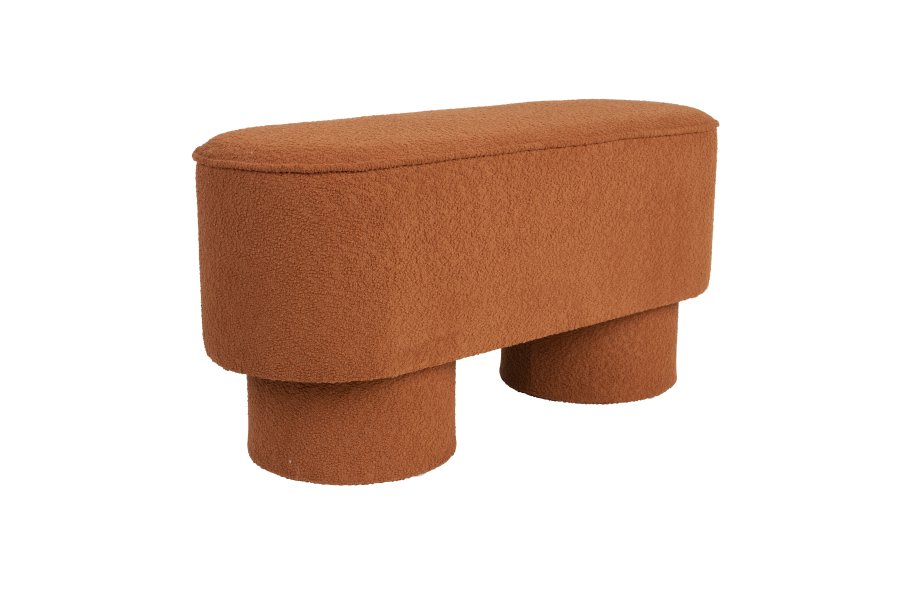 WHITE LABEL LIVING Marcos benk, oval - rdbrun polyester (93x35)