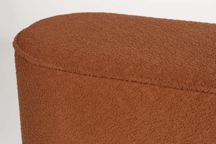 WHITE LABEL LIVING Marcos benk, oval - rdbrun polyester (93x35)