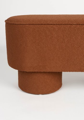 WHITE LABEL LIVING Marcos benk, oval - rdbrun polyester (93x35)
