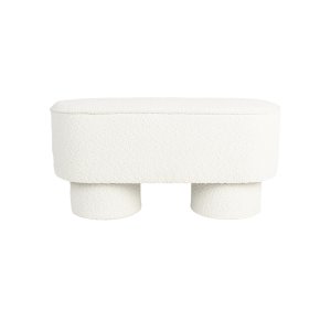 WHITE LABEL LIVING Marcos bnk, oval - hvid polyester (93x35)