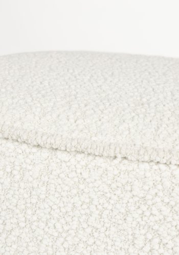 WHITE LABEL LIVING Marcos benk, oval - hvit polyester (93x35)