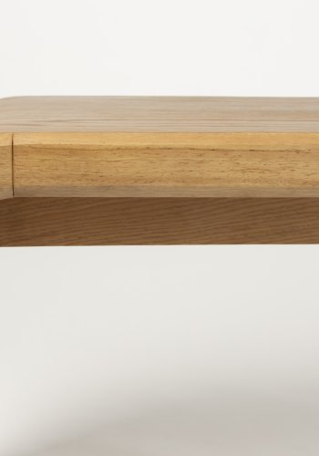 ZUIVER Brave benk, rektangulr - naturlig eikefiner og gummitre (140x38)