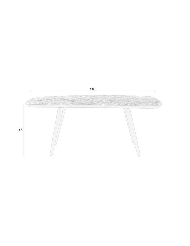 WHITE LABEL LIVING Webster benk, rektangulr - brun gjenvunnet teak (118x37)