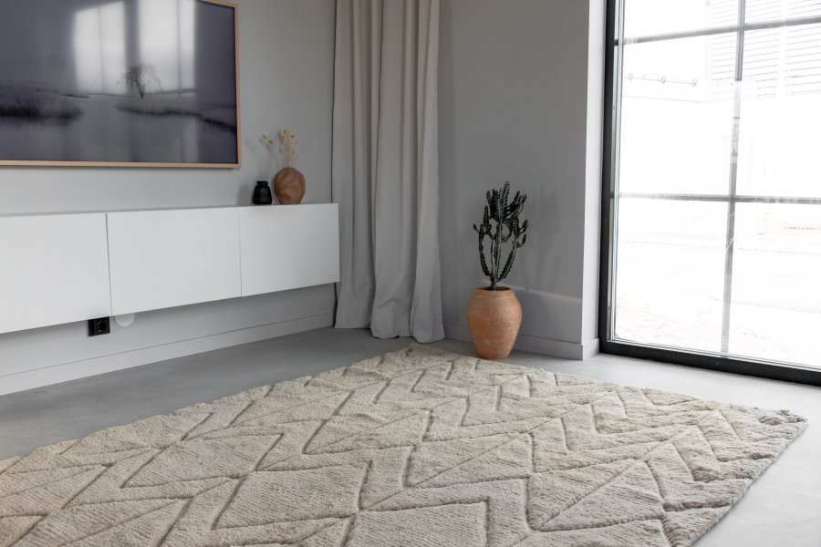 VIND COLLECTION Zoewool teppe, rektangulrt - beige ull (400300)