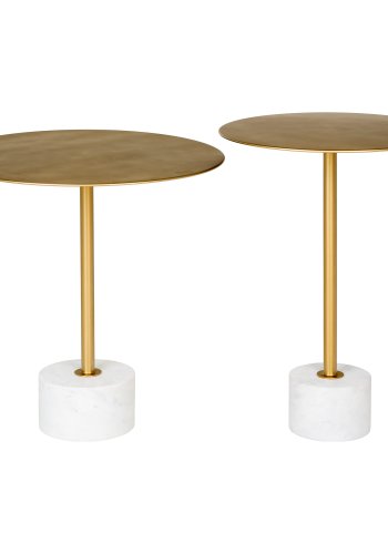 HOUSE NORDIC Lecco hjrnebord, rundt - messing stl og marmor (51)