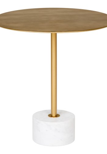 HOUSE NORDIC Lecco hjrnebord, rundt - messing stl og marmor (51)