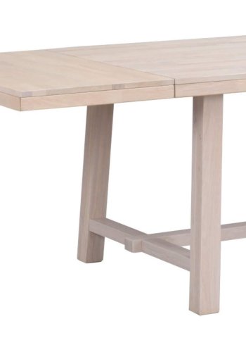 ROWICO Brooklyn spisebord - hvidpigmenteret eg m. udtrk (220x95)