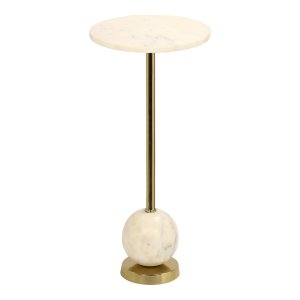 HOUSE NORDIC Salo hörnbord, runt - mässingsstl och marmor (25,5)