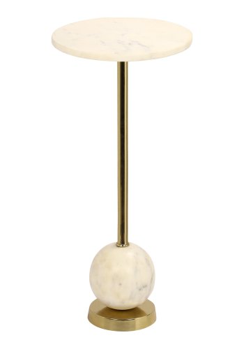 HOUSE NORDIC Salo hjrnebord, rundt - messing stl og marmor (25,5)
