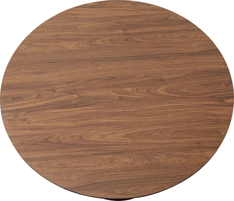 KARE DESIGN Schickeria spisebord, rund - valnddefarvet laminat og sort stl (110)