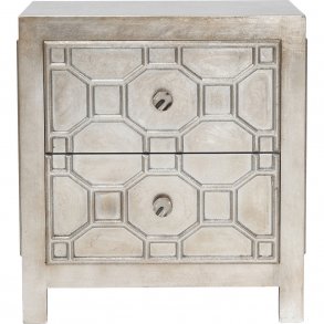 KARE DESIGN Alhambra natbord - sølv, m. 2 skuffer