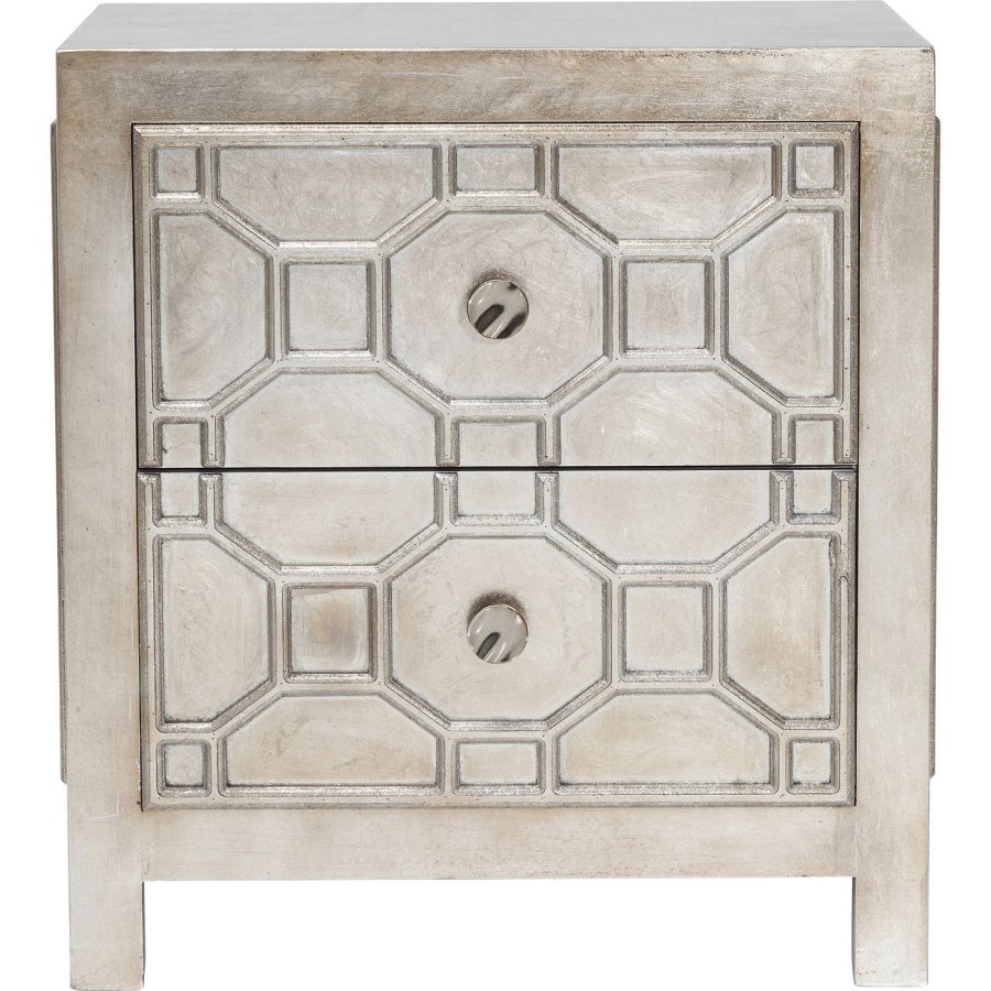 KARE DESIGN Alhambra nattbord - slv, m. 2 skuffer