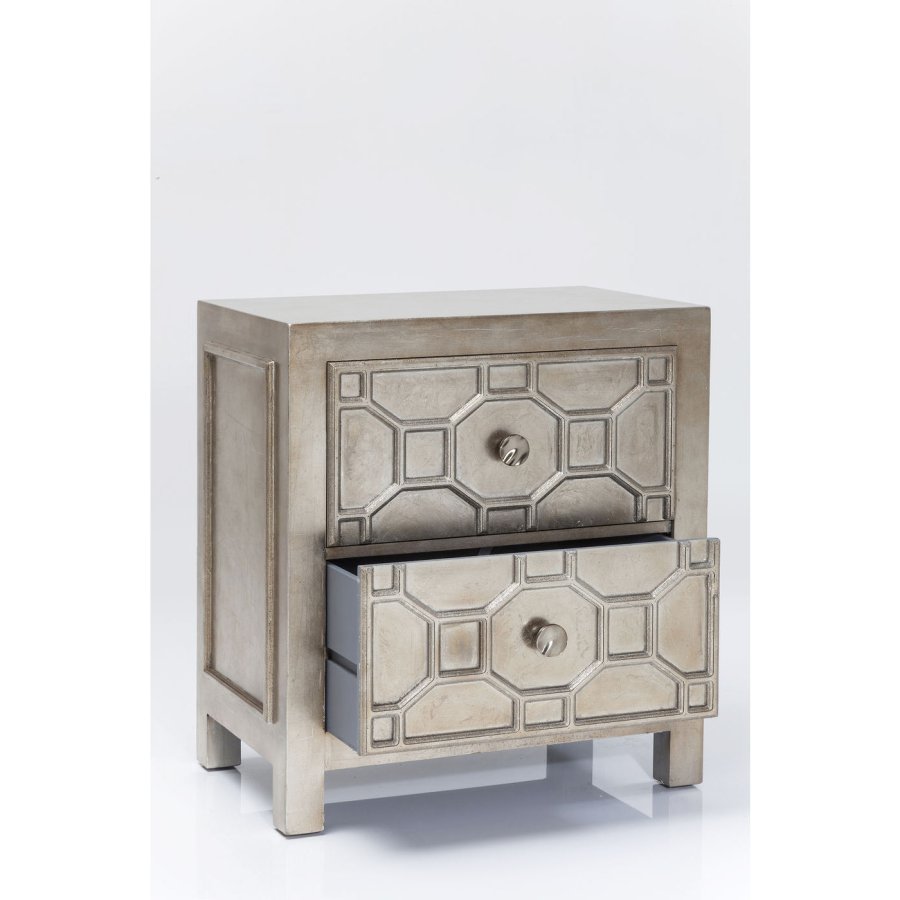 KARE DESIGN Alhambra nattbord - slv, m. 2 skuffer
