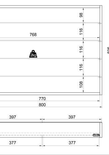 Mandosa L veggskap, m. 2 drer og 4 hyller - glass og hvitt tre