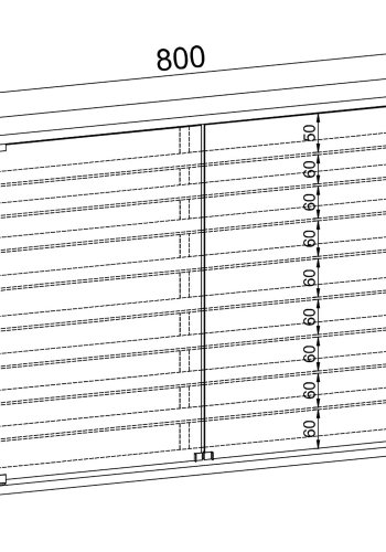 VCM NORDIC Mandosa XXL Hängeschrank, m. 2 Türen und 8 Einlegeböden - Glas und Naturholz