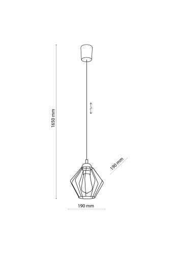 TK Galaxy taklampe - kobber og sort metall