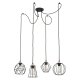 TK Galaxy Spider loftlampe, m. 4 skjermer - kobber og svart metall