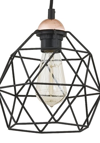 TK Galaxy Spider loftlampe, m. 4 skjermer - kobber og svart metall