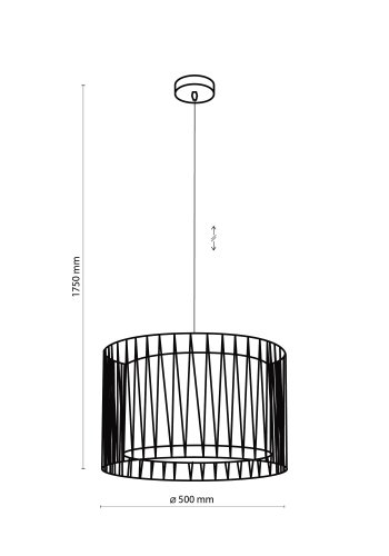 TK Harmony loftlampe - sort stof og metal